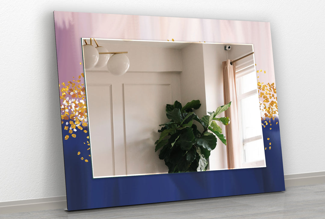 Pink Blue Golden Details Wall Mirrors Long Mirror
