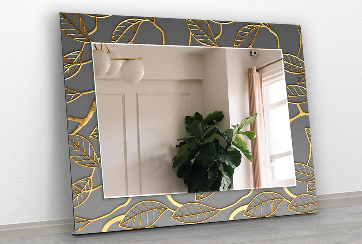 Gold Leaves Wall Mirror Living Room Mirror
