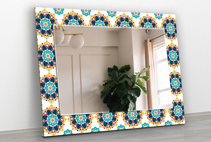 Mosaic White & Green Wall Mirror biggest wall mirror
