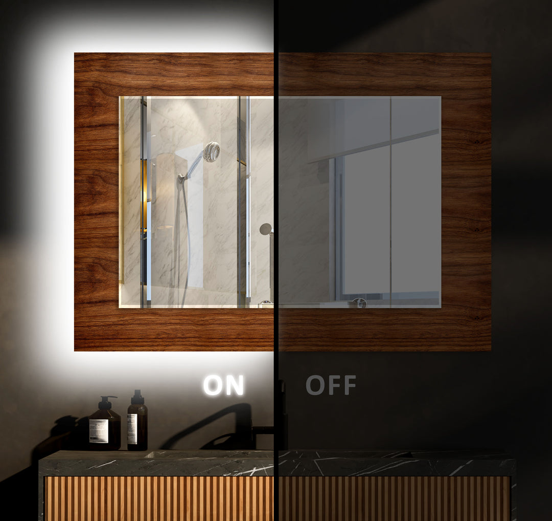 Brown Wood Wall Mirror modern mirror
