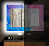 Abstract Tempered Glass Wall Mirror