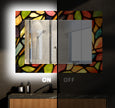 Stained Tempered Glass Wall Mirror