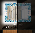 Mosaic Tempered Glass Wall Mirror