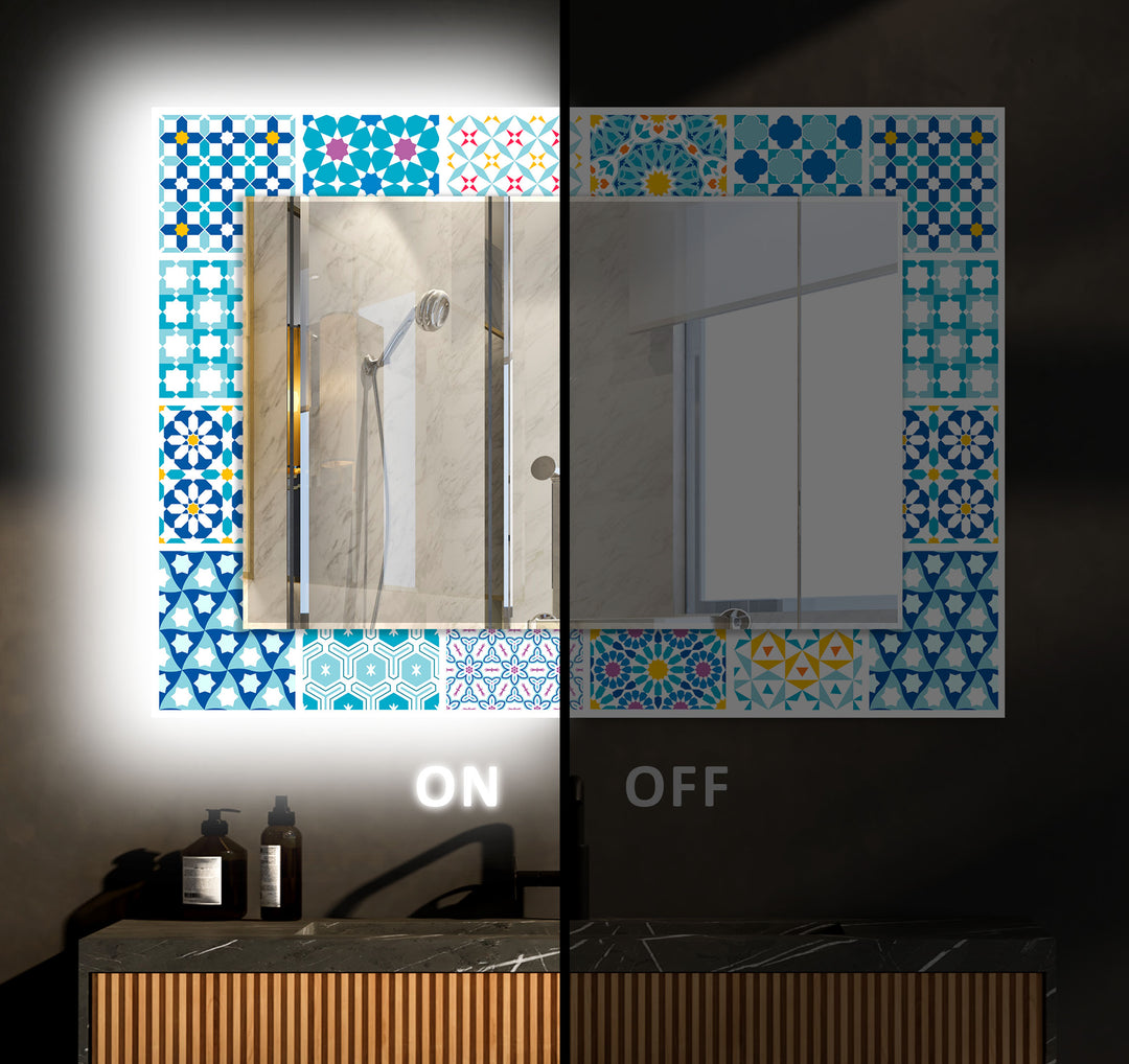 Mosaic Blue Wall Mirror Mosaic Wall Mirror
