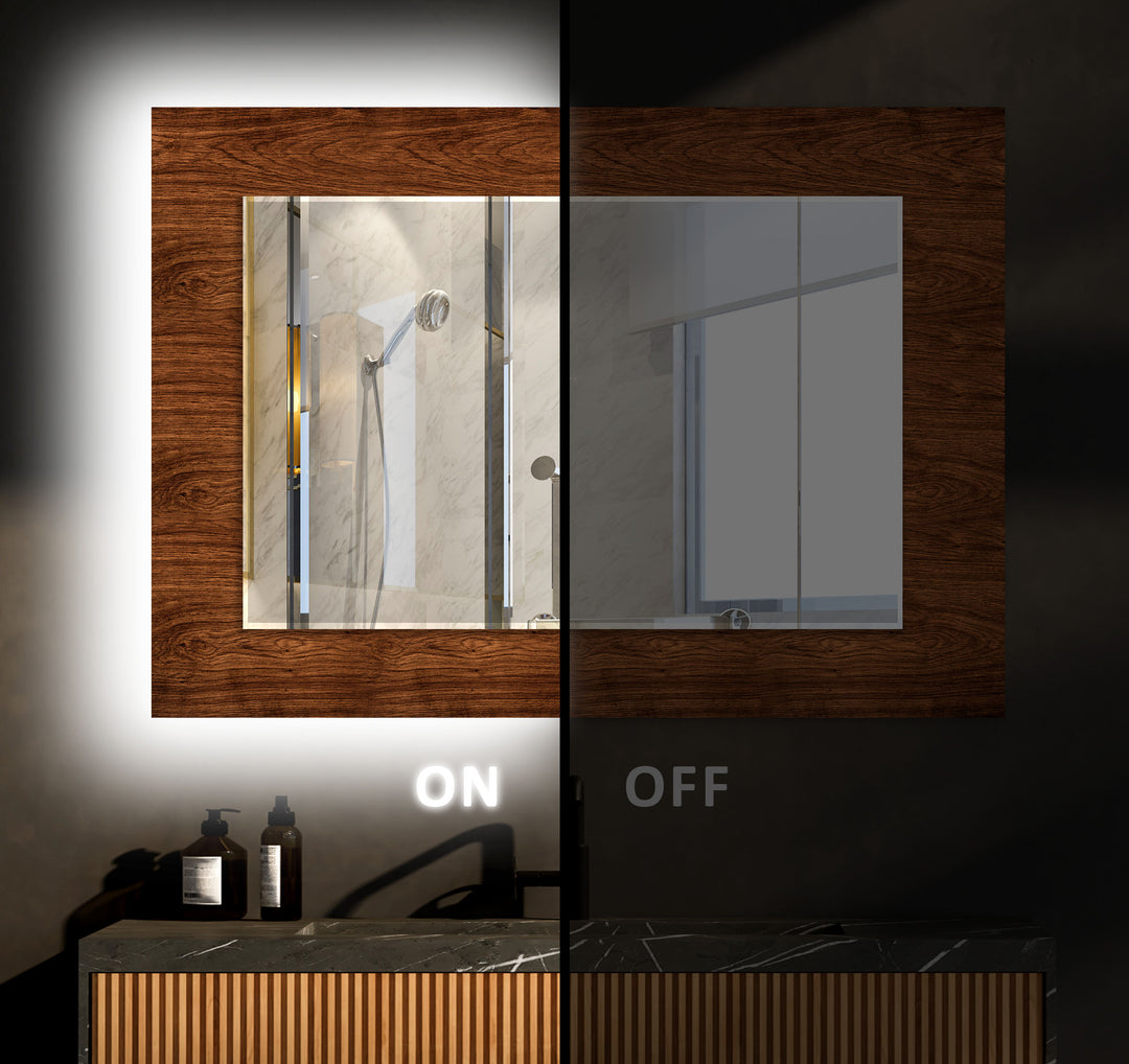 Dark Brown Wood Long Wall Mirror Entryway Mirror
