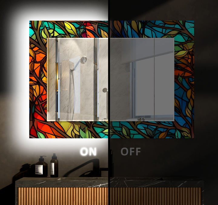 Colored Stained Wall Mirror Bedroom Mirror
