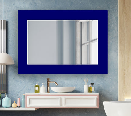 Abstract Dark Blue Wall Mirror