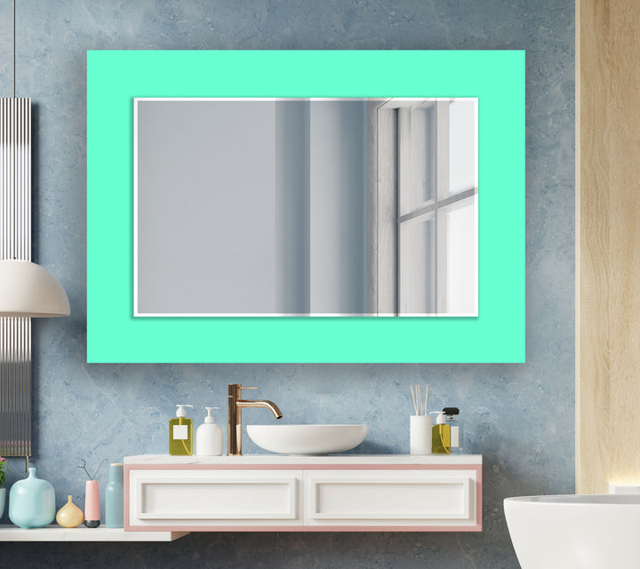 Vivid Light Green Wall Mirror Abstract Mirror
