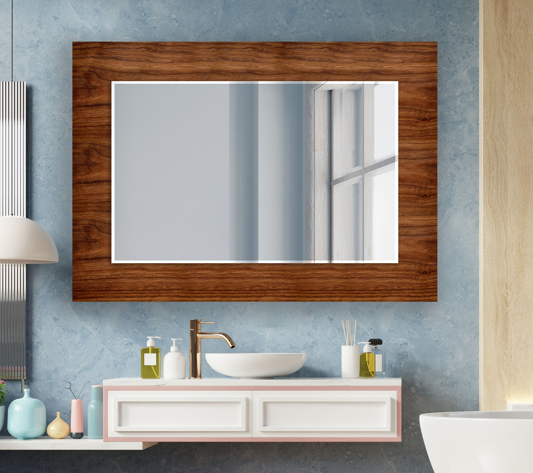 Brown Wood Wall Mirror oversized mirror
