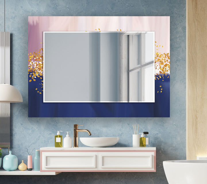 Pink Blue Golden Details Wall Mirrors Gold Mirror
