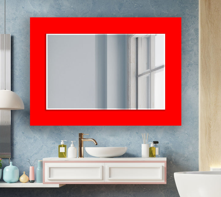 Red Wall Mirror mirror with frame
