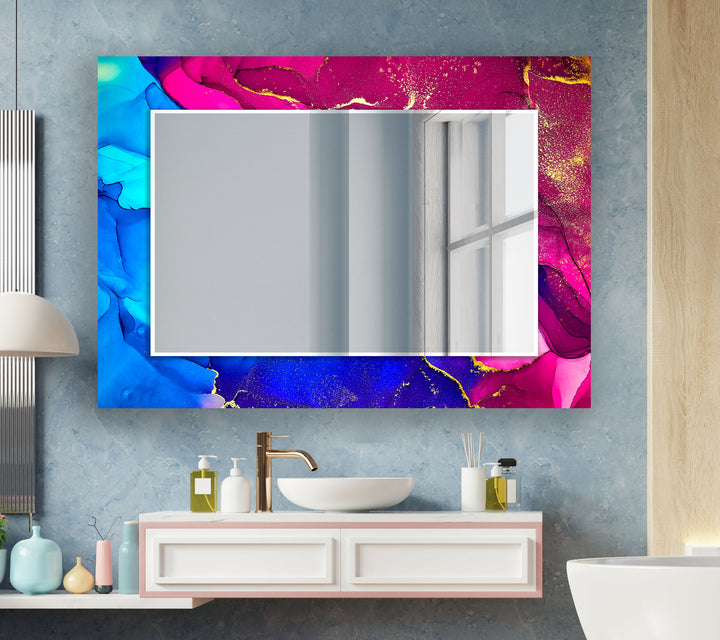 Pink & Blue Wall Mirror Large Wall Mirror
