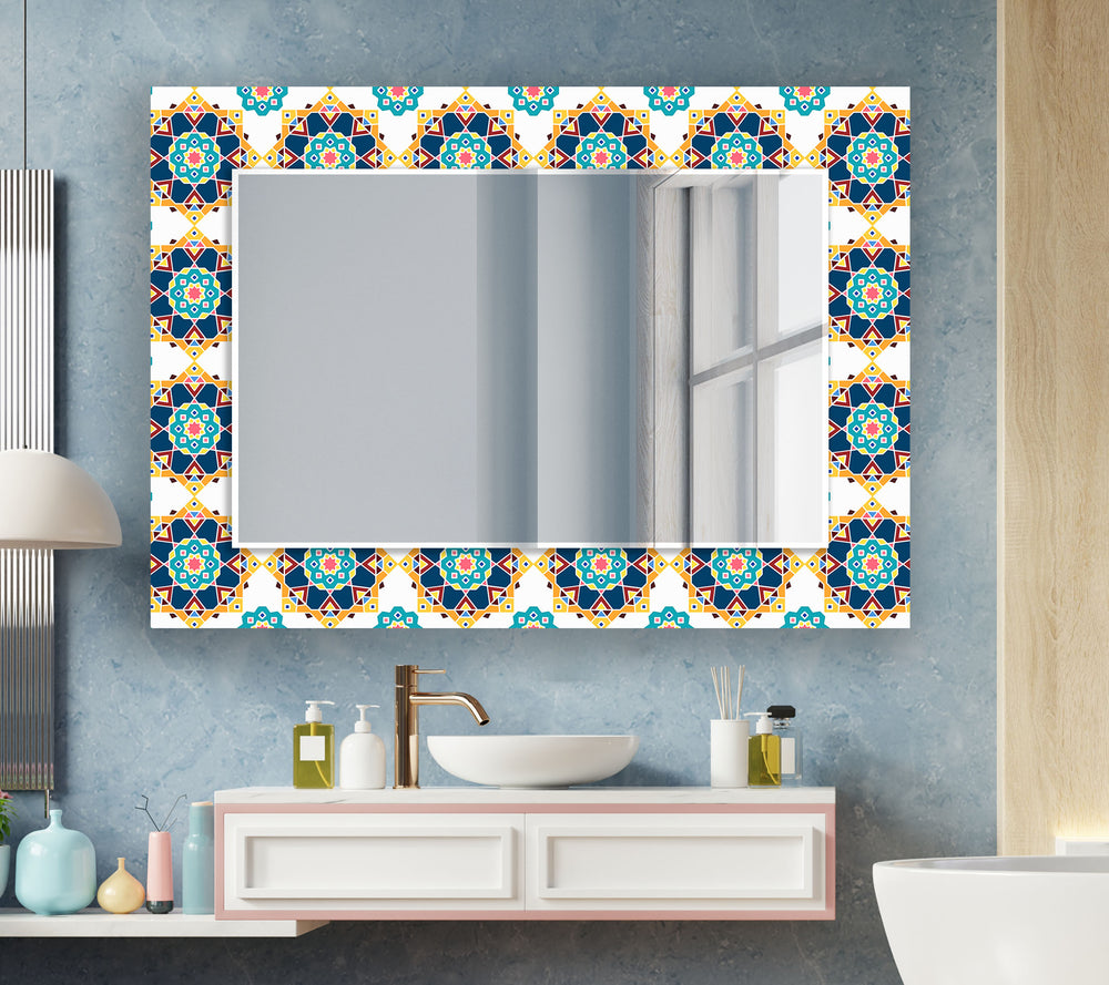 Mosaic White & Green Wall Mirror modern mirror
