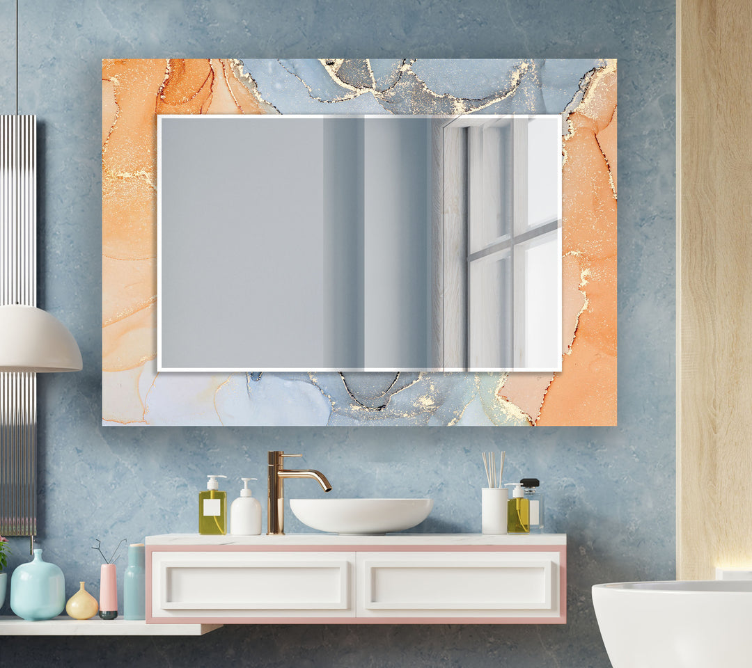 Marble Orange and Grey Wall Mirrors full length mirrors
