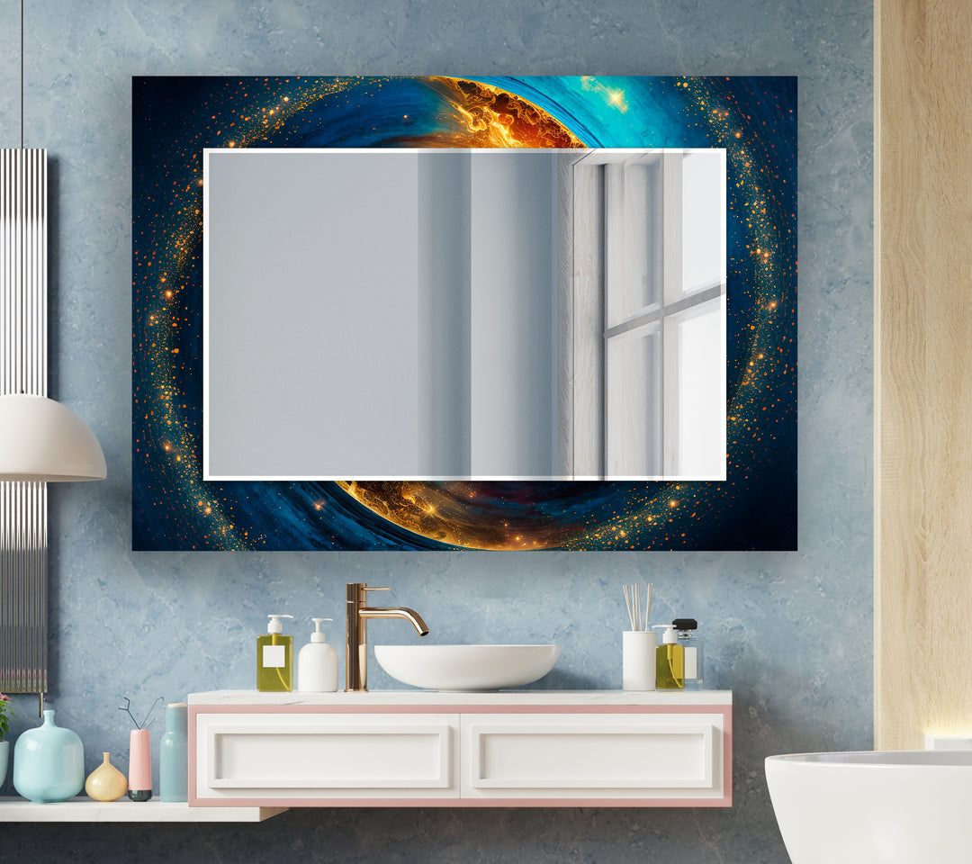 Abstract Space Wall Mirror white mirror
