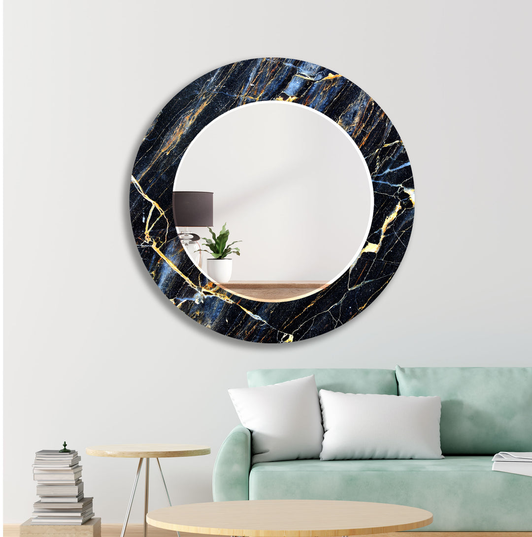 Dark Marble Abstract Wall Mirrors Bedroom Wall Mirror
