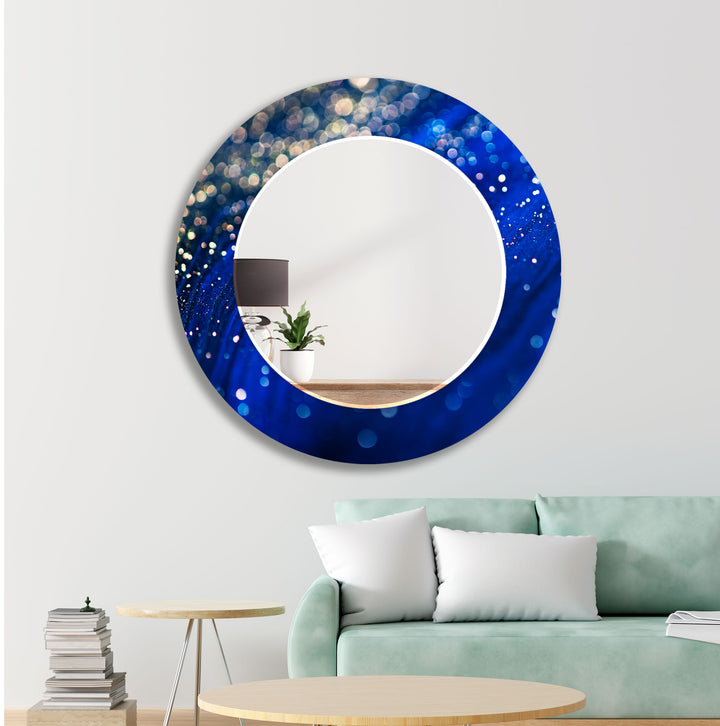 Shiny Blue Abstract Wall Mirror Large Wall Mirror
