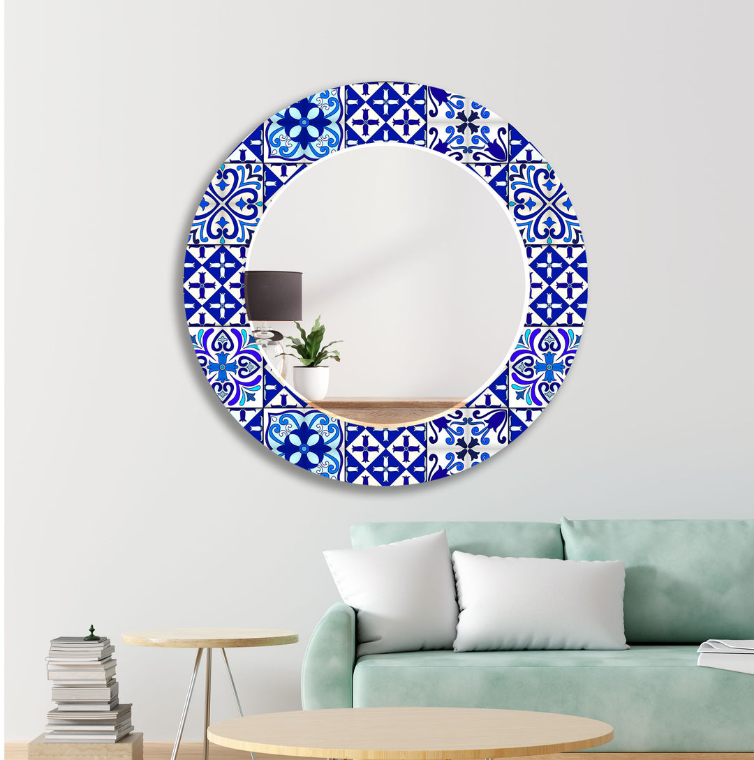 Blue Majestic Mosaic Wall Mirror backlit mirror
