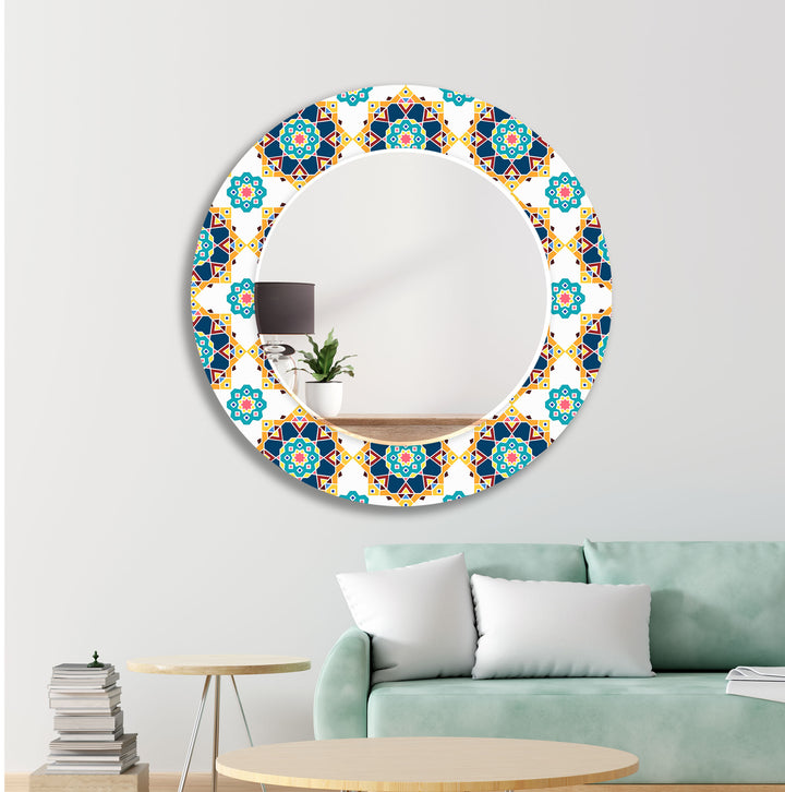 Mosaic White & Green Wall Mirror big wall mirror
