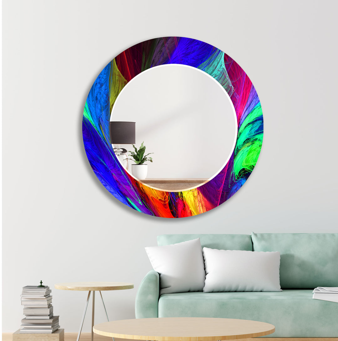 Abstract Neon Wall Mirror Entryway Mirror
