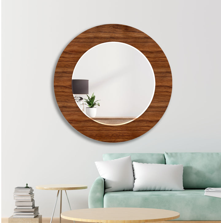 Brown Wood Wall Mirror huge mirror
