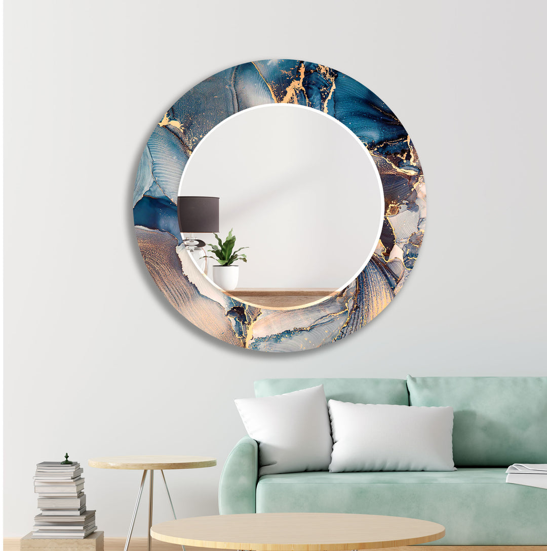 Beige & Blue Wall Mirror huge wall mirror
