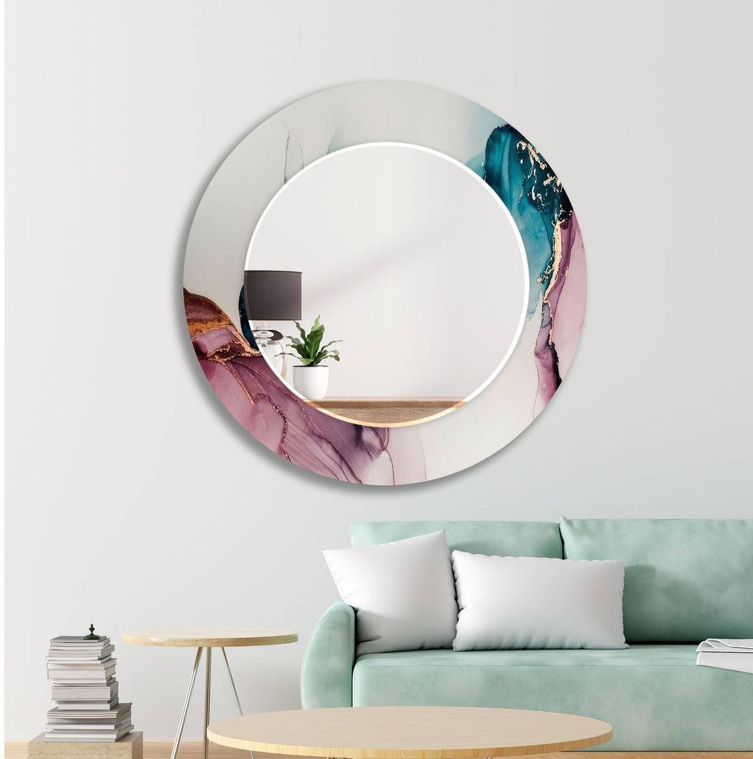 Pink Marble Design Wall Mirrors Modern Wall Mirror
