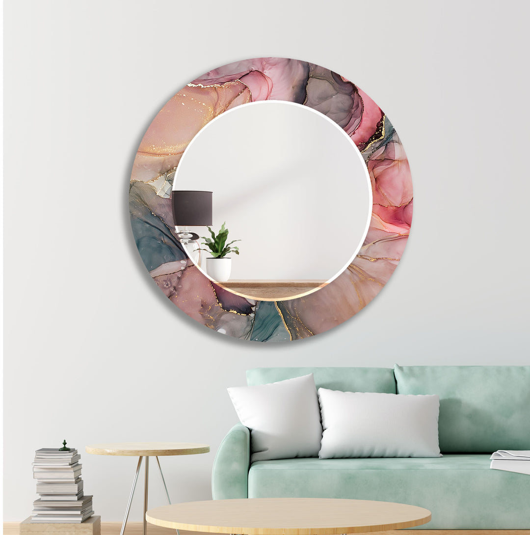 Abstract Pink Liquid Ink Wall Mirror Huge Wall Mirror
