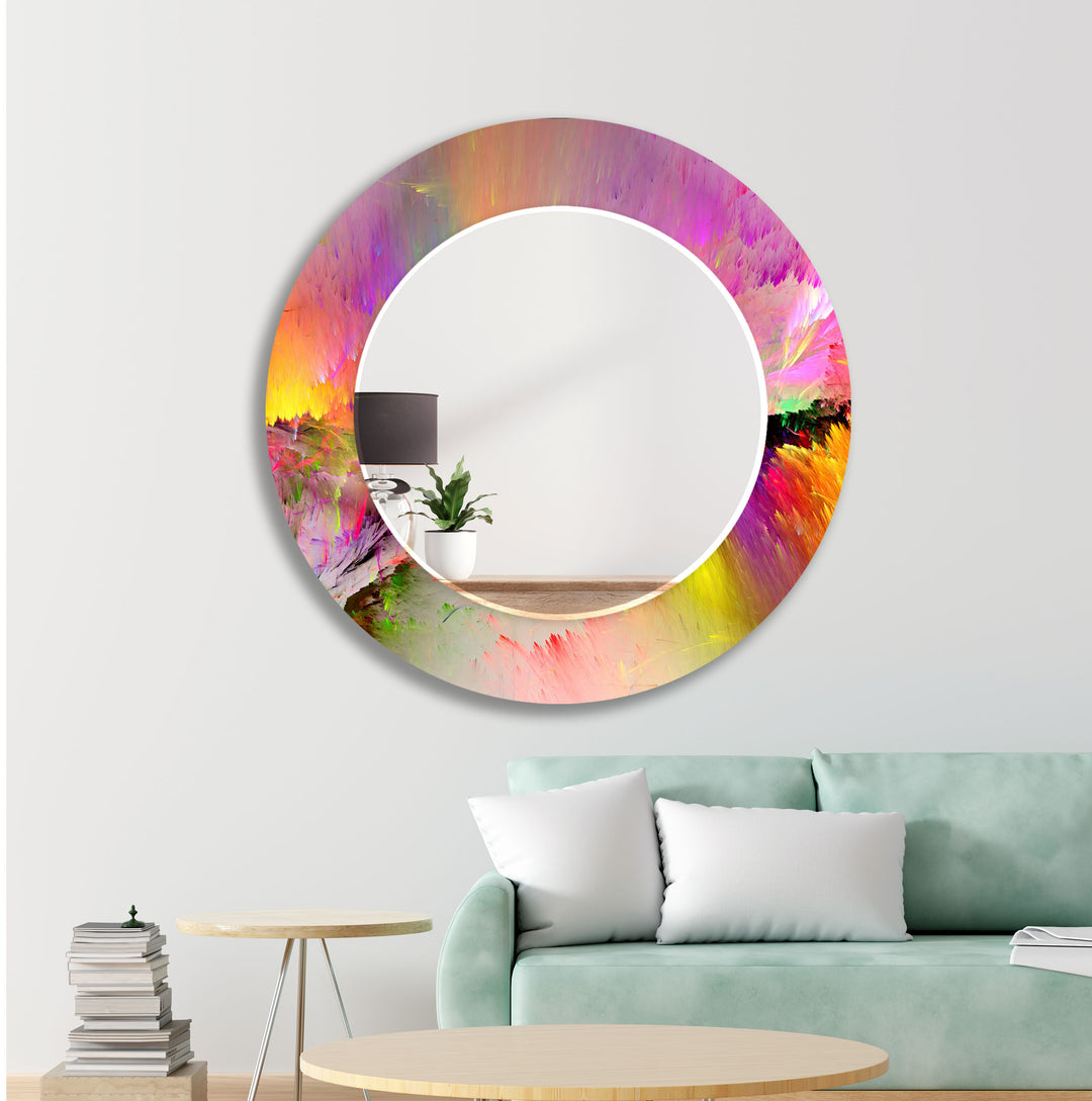 Pink Orange Abstract Wall Mirror Rectangle Wall Mirror
