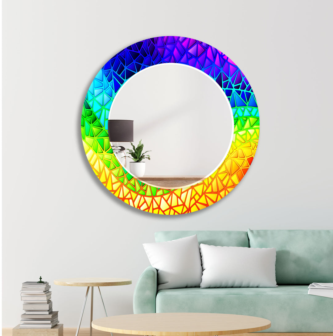 Rainbow Colored Stained Wall Mirror full body mirror
