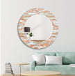 Wood Pattern Tempered Glass Wall Mirror