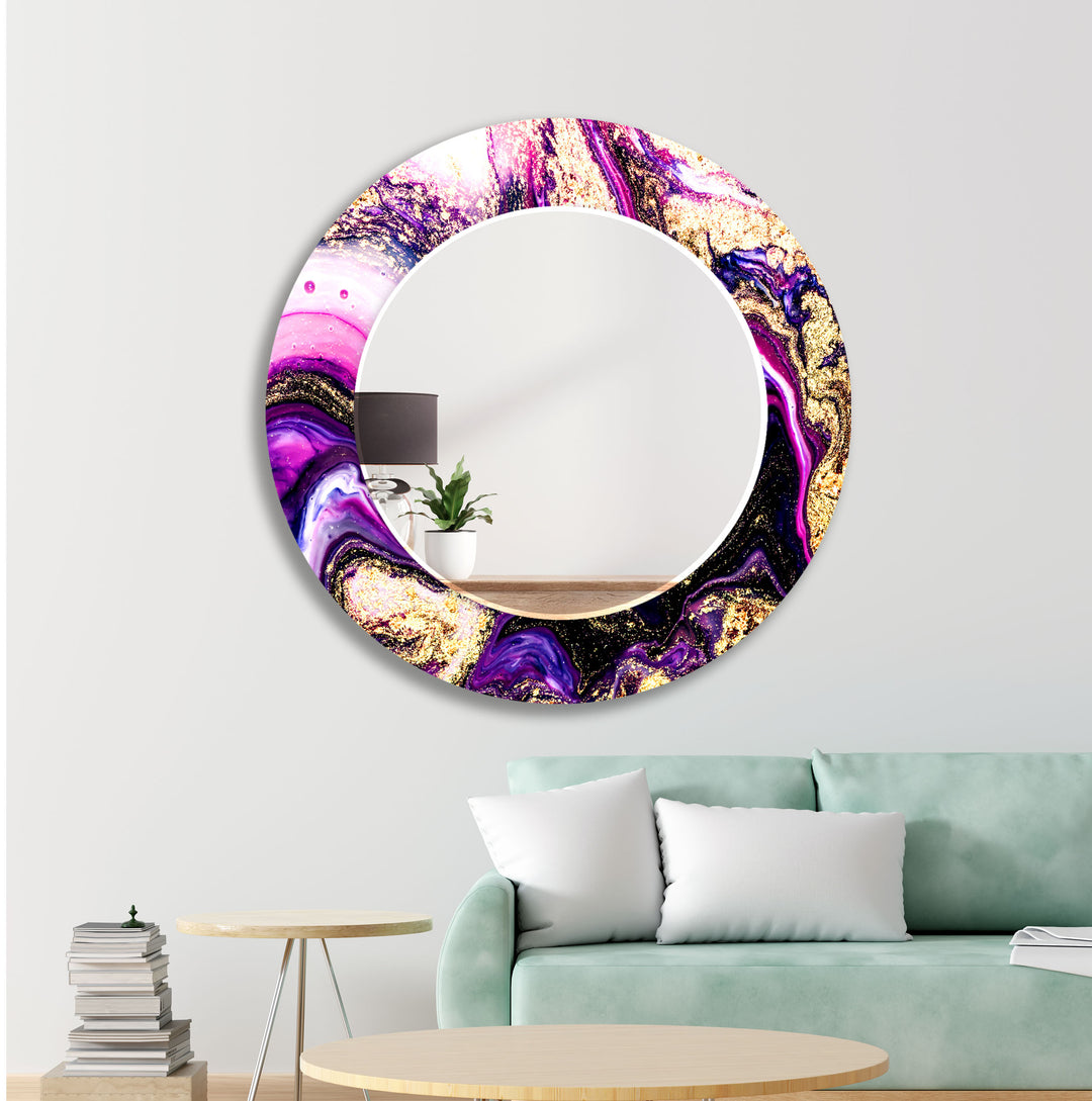 Pink & Purple Abstract Marble Wall Mirror large wall mirror
