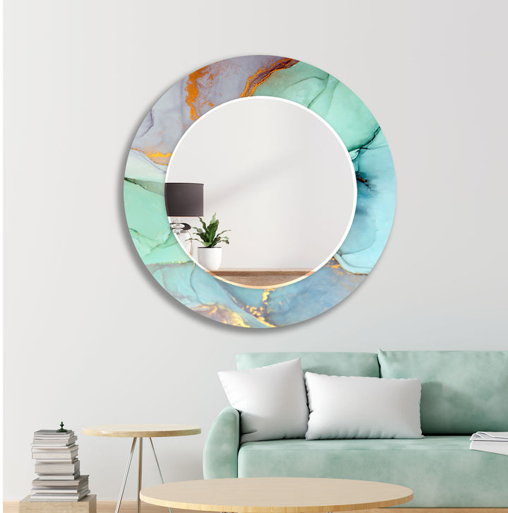 Marble Light Green Round Wall Mirror Round Wall Mirror
