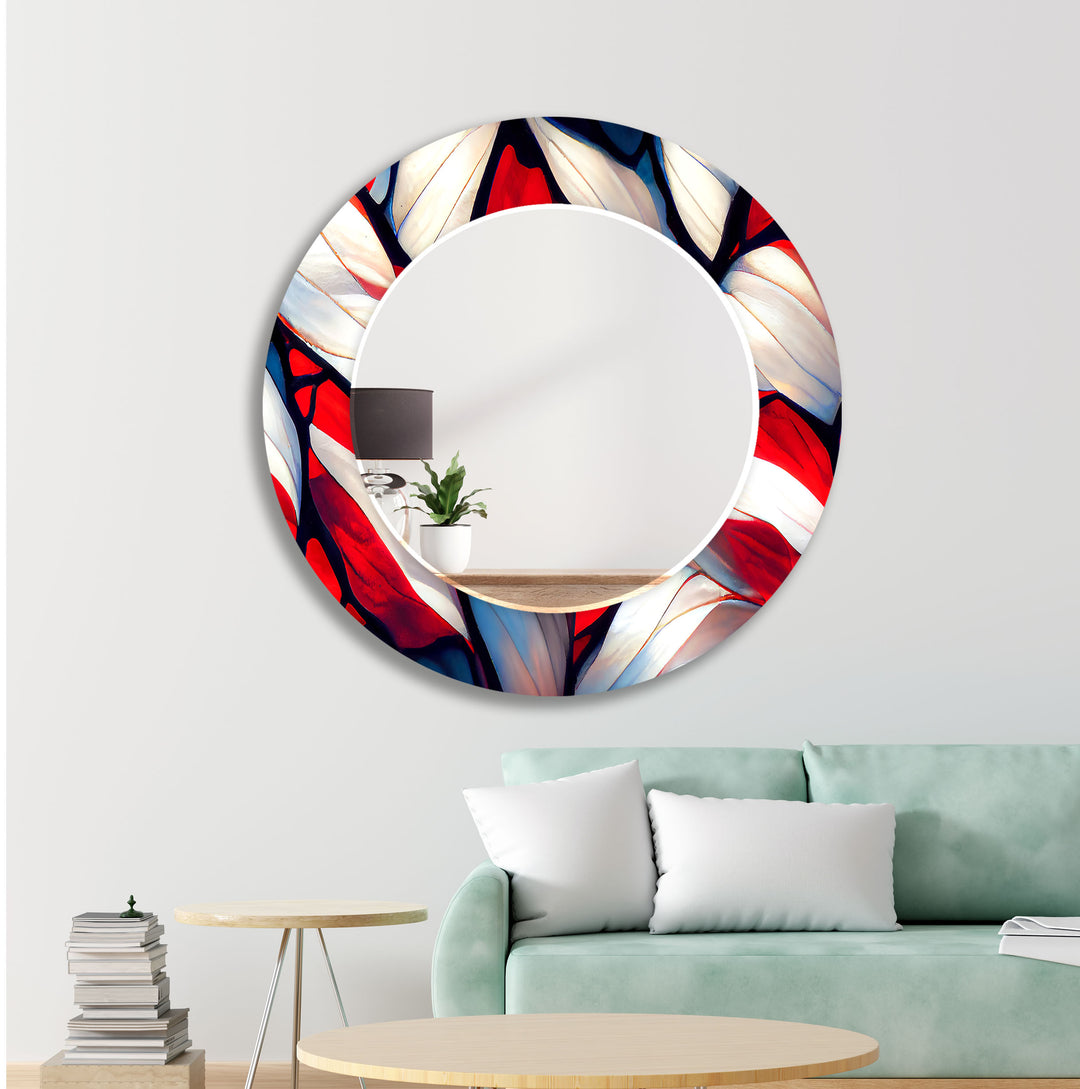 White and Red Wall Mirrors oversized mirror
