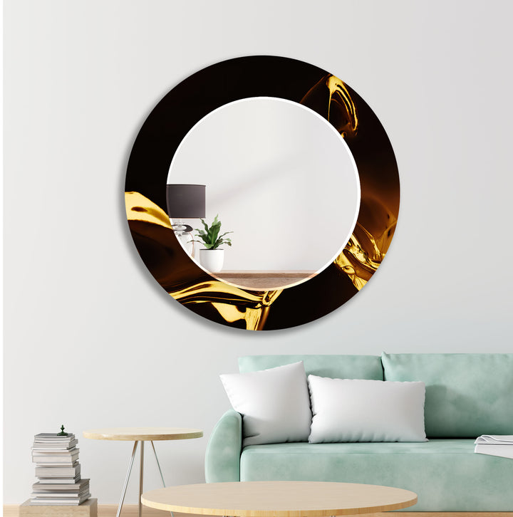 Abstract Black & Gold Wall Mirror mirror black
