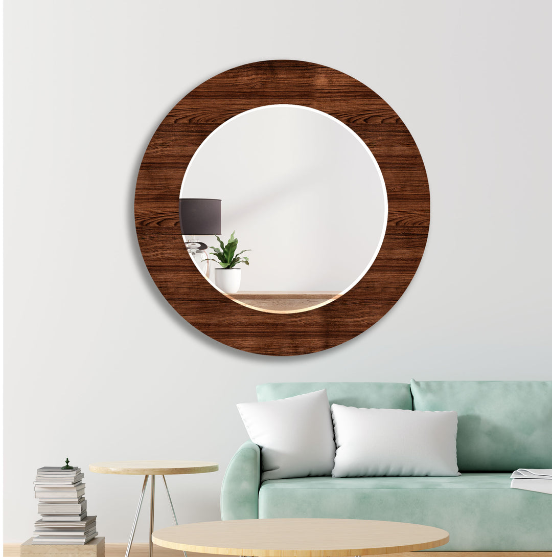 Dark Brown Wood Wall Mirrors white framed mirror
