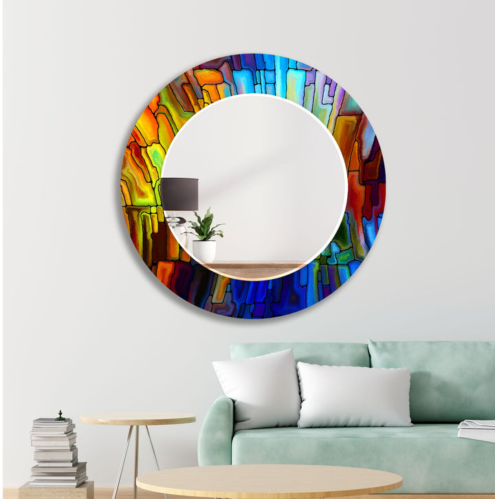 Colored Stained Stones Wall Mirror