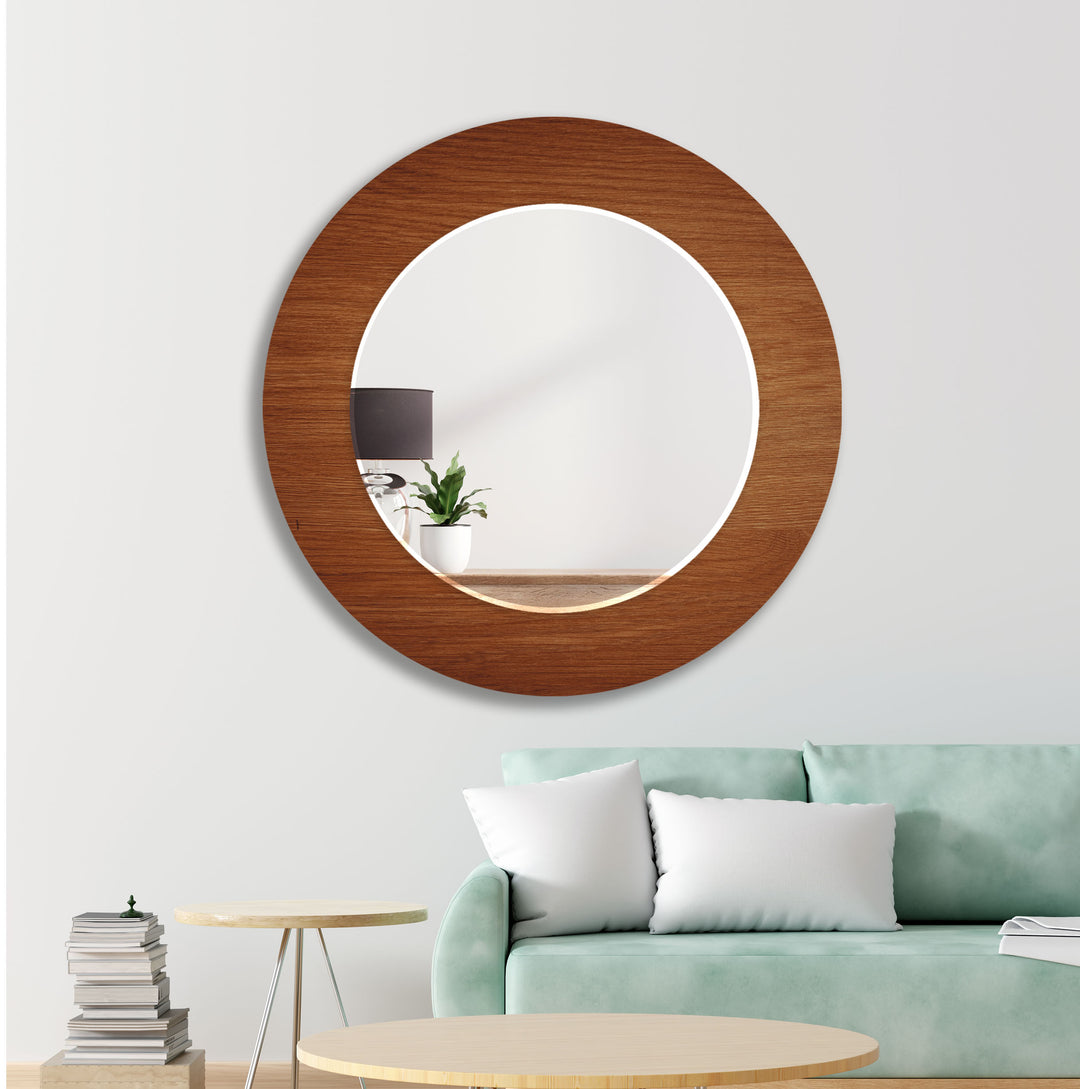 Dark Brown Wood Wall Mirror wall mirror
