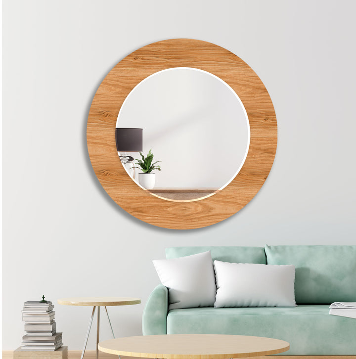 Wooden Round Wall Mirror wall decorative mirror
