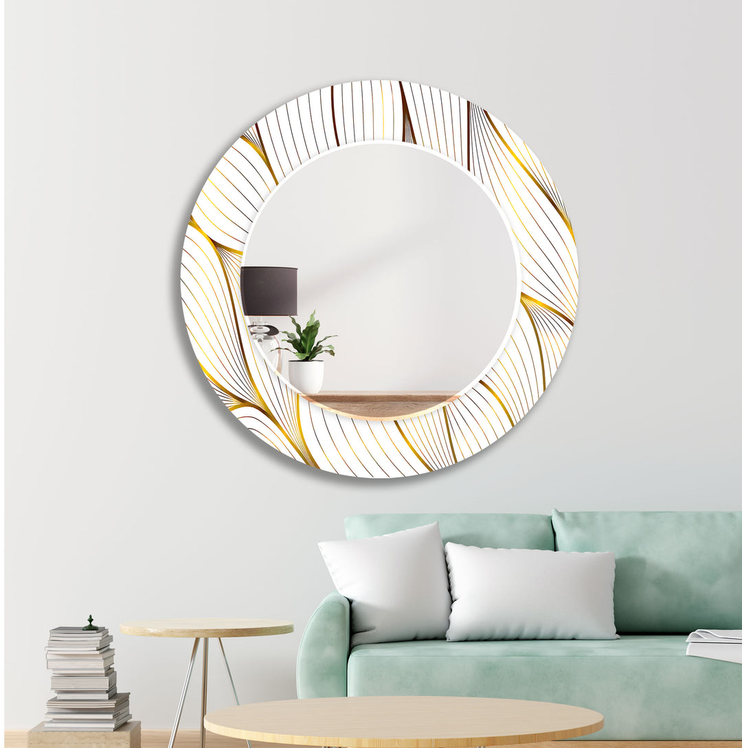 Golden & White Wall Mirror floor mirror
