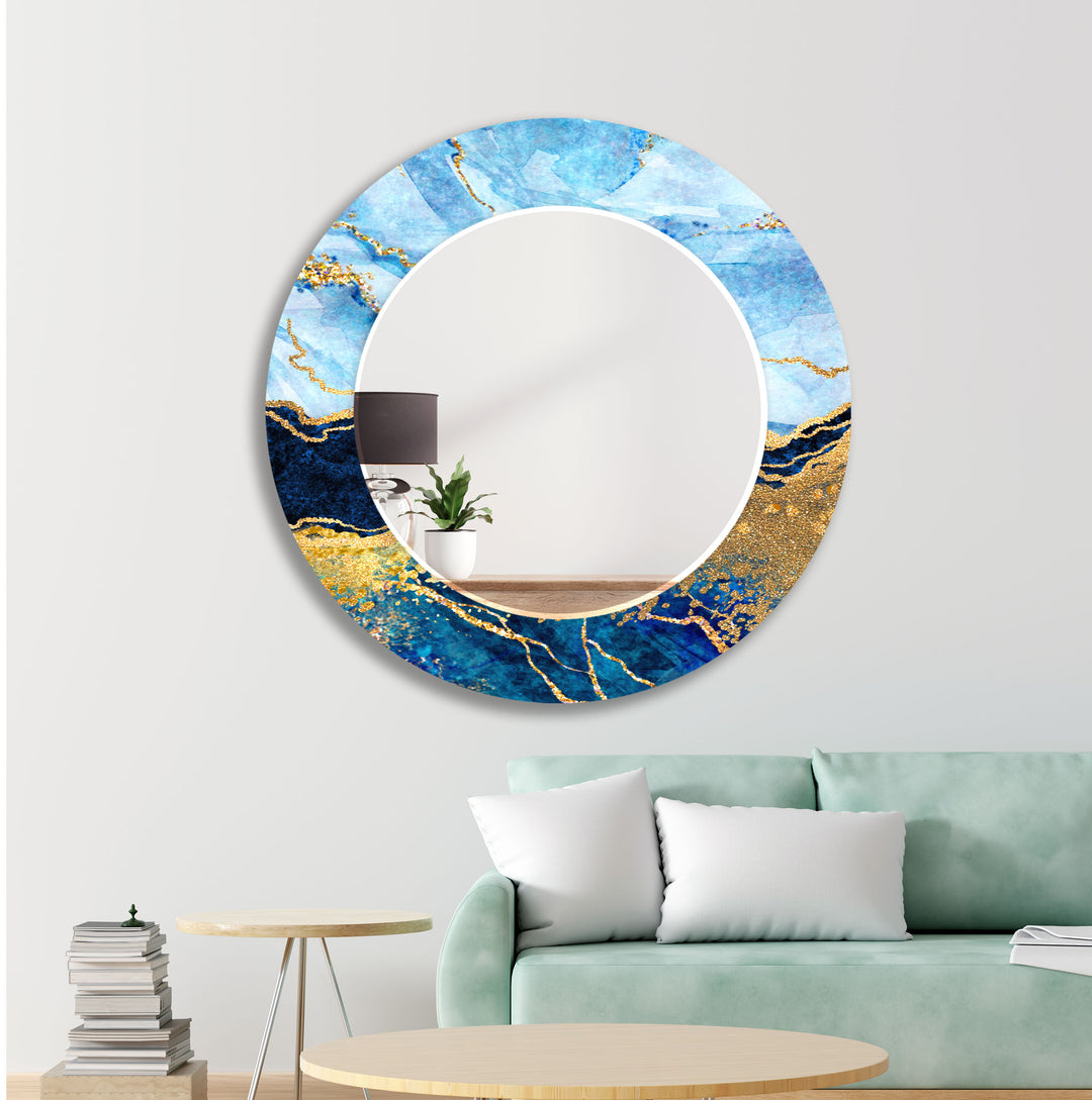 Light Blue and Navy Blue Wall Mirrors Huge Wall Mirror
