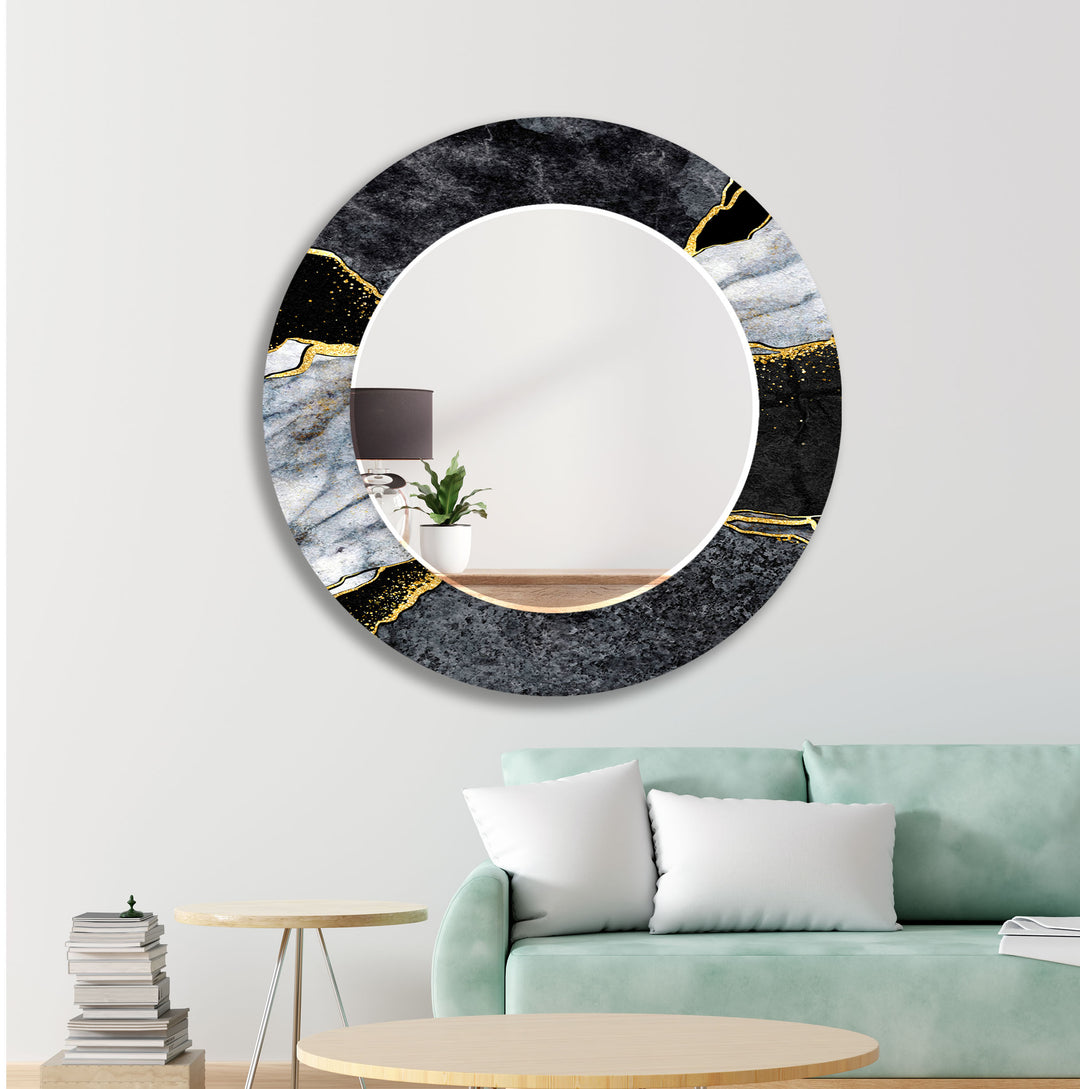 Black & Gray Abstract Wall Mirror wall mirror
