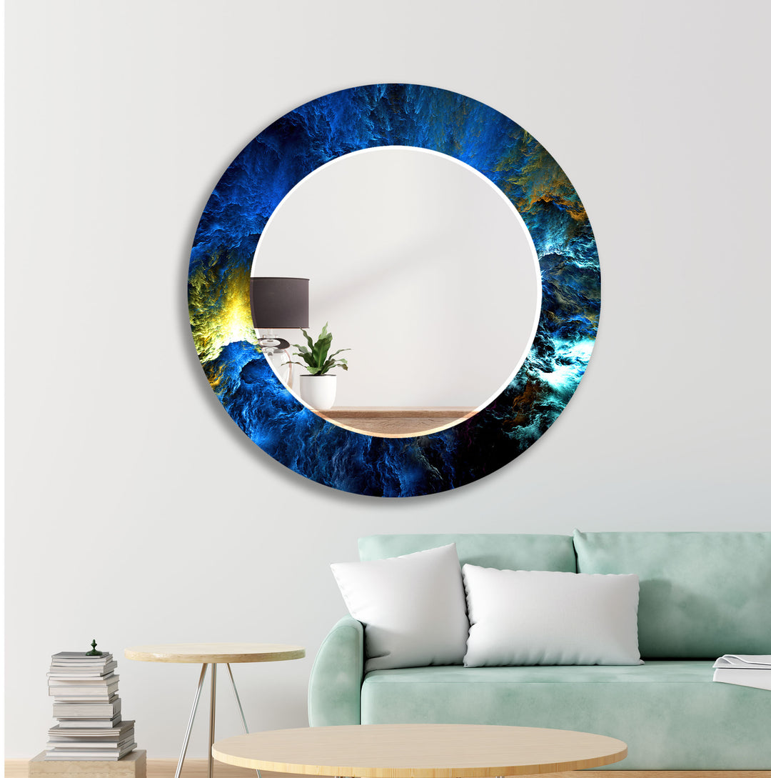 Abstract Space Round Wall Mirror Abstract Wall Mirror
