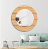 Wood Pattern Tempered Glass Wall Mirror