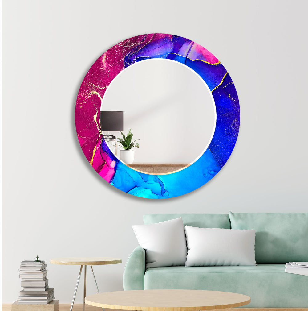 Pink & Blue Wall Mirror Large Mirror
