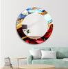 Stained Round Tempered Glass Wall Mirror