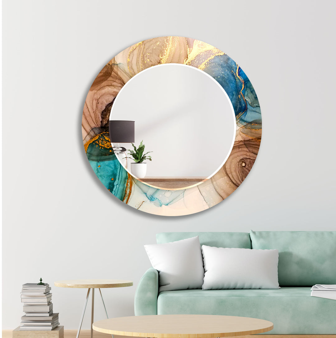 Wood Beige Abstract Wall Mirror full length mirrors
