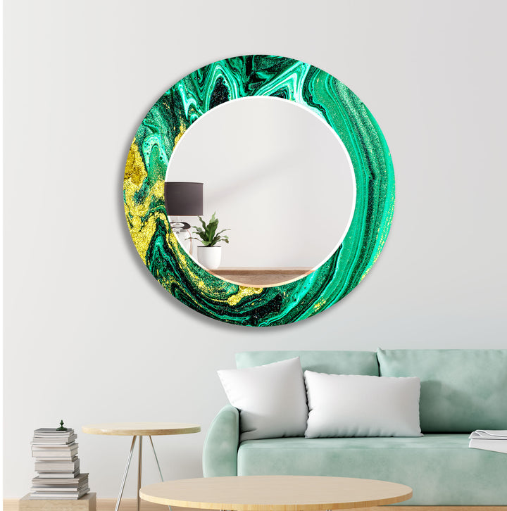 Green Epoxy Design Wall Mirror Dining Room Mirror
