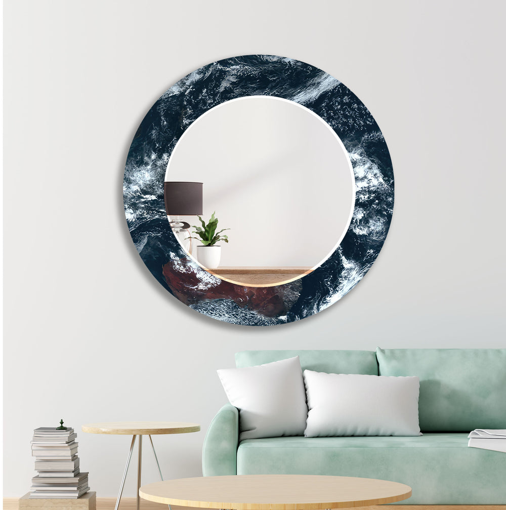 Black Sea Wave Wall Mirror Small Wall Mirror
