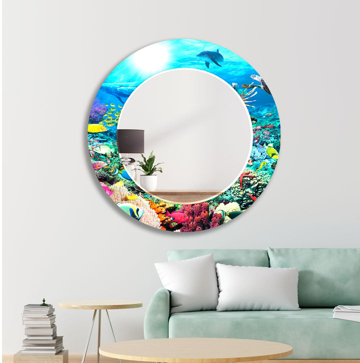 Aquarium Wall Mirror Stained Glass Wall Mirror
